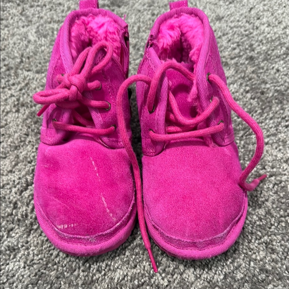 UGG Pink Suede Ankle Boots